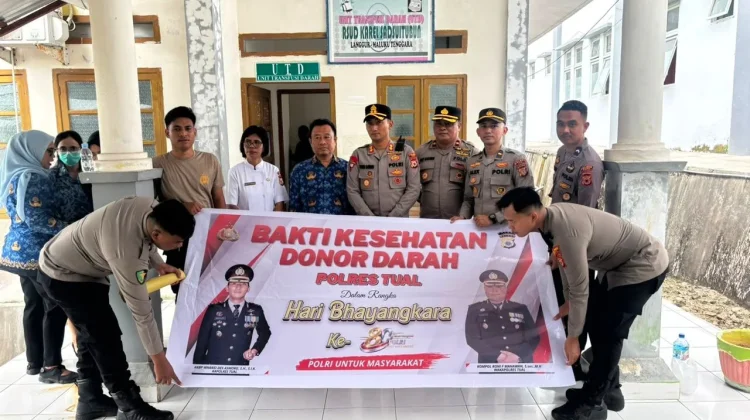 Gelar Donor Darah, Wujud Nyata Polres Tual Sambut HUT Bhayangkara ke-80