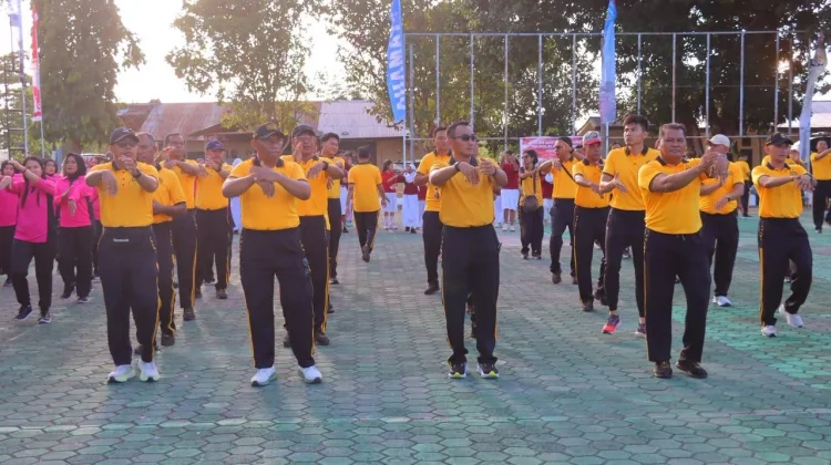 Polres Tual Ajak Masyarakat Olahraga Menjelang HUT Bhayangkara ke-80