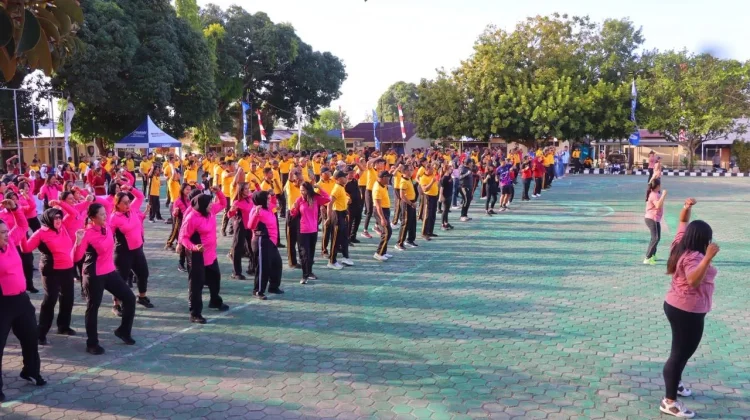 Polres Tual Ajak Masyarakat Olahraga Menjelang HUT Bhayangkara ke-80