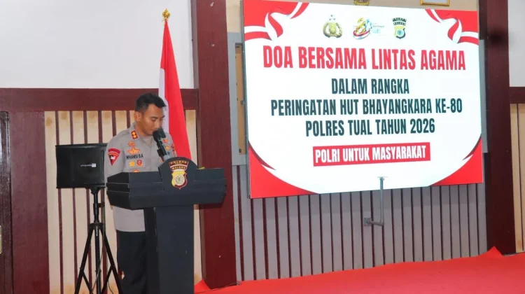Peringati HUT Bhayangkara ke-80, Polres Tual Gelar Doa Bersama