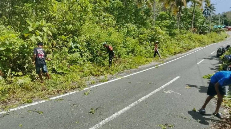 Babinsa Hadir di tengah Masyarakat, Bersihkan Bahu Jalan demi Kenyamanan Bersama