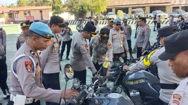 Apel Kendaraan Dinas, Polres Tual Pastikan Kesiapan Personil saat Bertugas