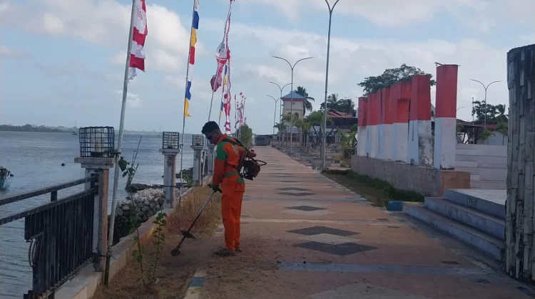 Monitoring Kerja Tim Pangkas DLHK Tual