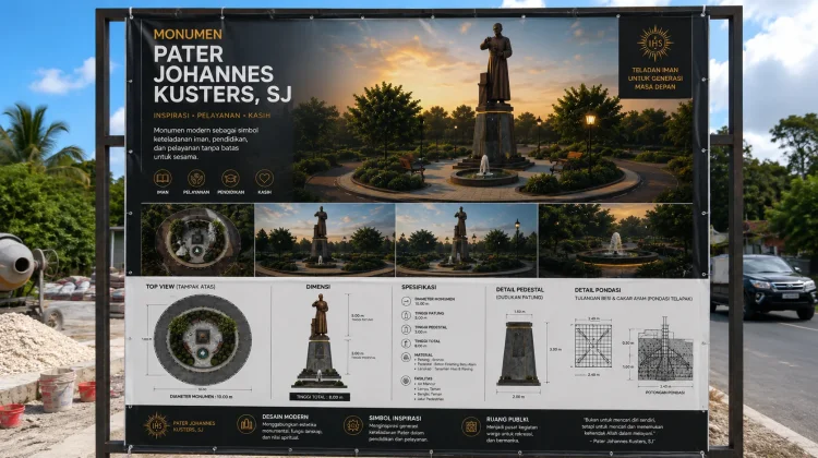 Bupati Thaher Tinjau Pembangunan Monumen Pater Yohanes Kusters di Namar