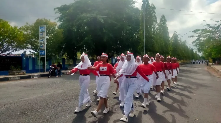 Dua Belas Regu Terdepan Lomba Gerak Jalan Tingkat SMP/MTs HUT RI 2026 Malra