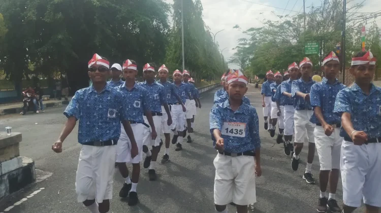 Dua Belas Regu Terdepan Lomba Gerak Jalan Tingkat SMP/MTs HUT RI 2026 Malra