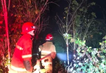 Petugas Siaga Kebakaran Padamkan Kebakaran Lahan di Kampung Fanil
