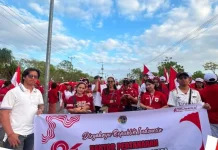 Kantor Pertanahan Maluku Tenggara Turut Meriahkan Kirab Merah Putih HUT RI