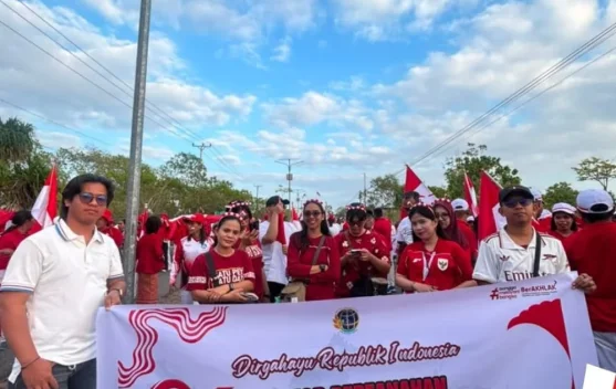 Kantor Pertanahan Maluku Tenggara Turut Meriahkan Kirab Merah Putih HUT RI