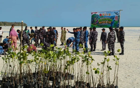 Kodim 1503/Tual Bersama Masyarakat Tanam Mangrove di Ohoidertawun