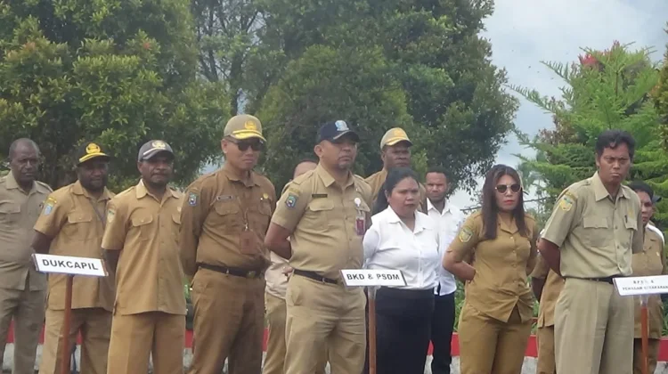 Apel ASN Di Oksibil Dipimpin oleh Sekda