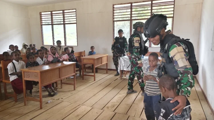 Satgas Yonif 511/DY Dukung Pendidikan Anak Papua di Lanny Jaya