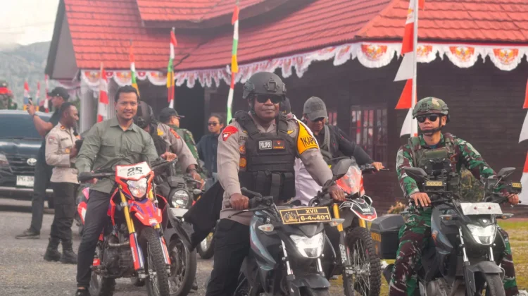 Jelang HUT RI ke- 81, Kapolres Pegunungan Bintang Gelar Patroli