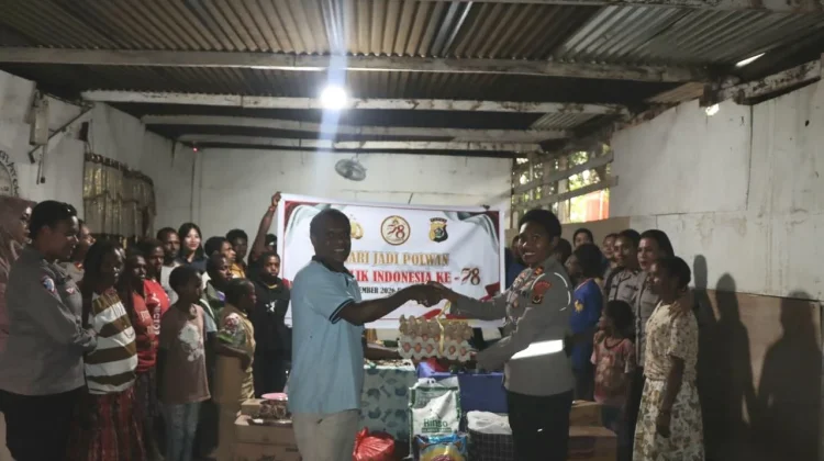 Sambut HUT Polwan ke-78, Polwan Polres Jayawijaya Berbagi Kasih dengan Anak Panti