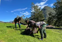 Pegawai Distrik, Satgas Yonif 511/DY, dan Warga Gelar Karya Bakti di Pirime