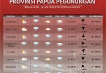 Prakiraan Cuaca Provinsi Papua Pegunungan, Selasa 18 Agustus 2026
