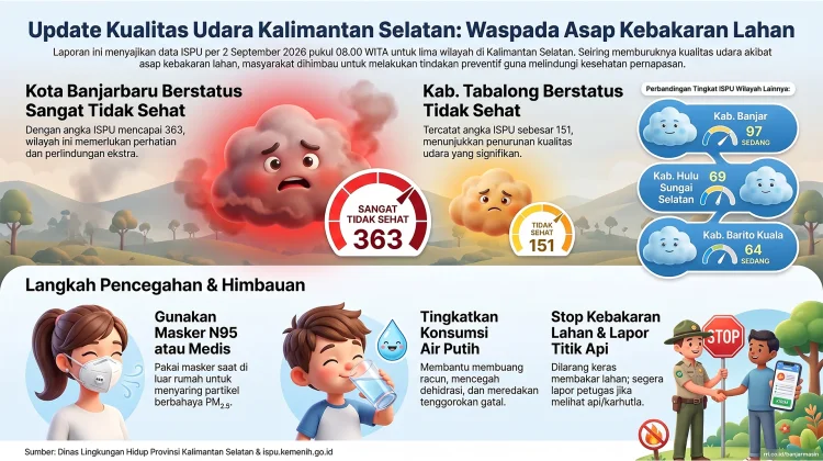 Kabut Asap Karhutla, Banjarbaru Masuk Kategori Sangat Tidak Sehat