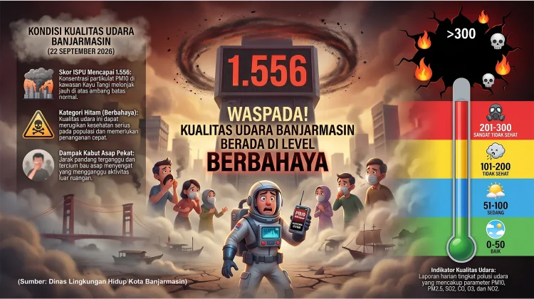 Kabut Asap Pekat, Kualitas Udara Banjarmasin Berbahaya