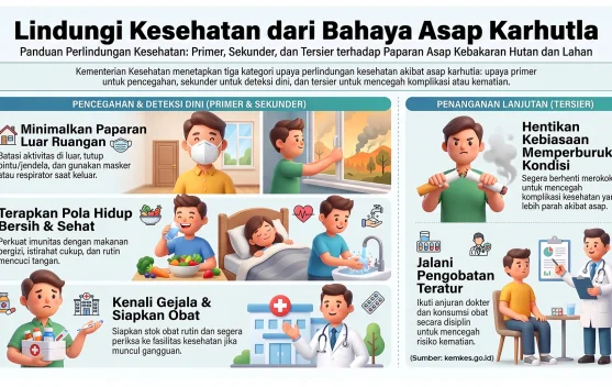 Tips Lindungi Kesehatan dari Asap Karhutla