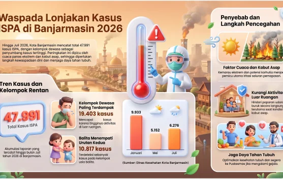 Dinkes Banjarmasin Catat 47.991 Kasus ISPA hingga Juli 2026