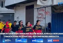 Brimob dan Bhayangkari Rutin Berolahraga Bersama Tingkatkan Kesehatan