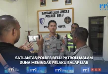 Satlantas Polres Belu Patroli Malam Guna Menindak Pelaku Balap Liar