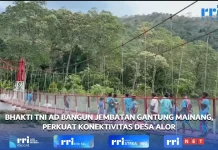 Bhakti TNI AD Rampungkan Jembatan Gantung Penghubung Welai Selatan Tominuku Alor