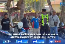 Satlantas Polres Alor dan Jasa Raharja Beri Reward kepada Pengemudi Ojek Tertib