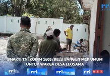 TNI Kodim 1605 Koramil 02 Atapupu Bangun MCK Umum bagi Masyarakat Leosama Belu