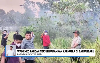 Karhutla Liang Anggang, Wamenko Pangan Turun Memadamkan Api