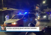 Antisipasi Balap Liar dan Tawuran, Polresta Banjarmasin Gelar Patroli Gabungan