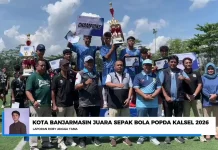 Tim Sepak Bola Banjarmasin Juara POPDA Kalsel 2026