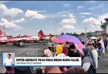 Jupiter Aerobatic Team Suguhkan Aksi Spektakuler di Langit Banjarbaru