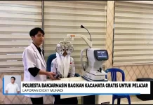 Polresta Banjarmasin Bagikan Kacamata Gratis untuk Ratusan Pelajar