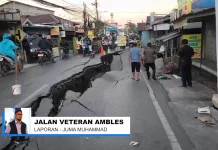 Jalan Ambles di Sungai Lulut, Arus Lalu Lintas Dialihkan