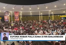 Nobar Final Piala Dunia 2026 di Nol Kilometer Banjarmasin Berlangsung Meriah