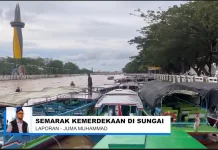 Puluhan Klotok Banjarmasin Jadi Lautan Merah Putih Meriahkan HUT ke-81 RI
