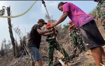 TNI Sanggau Hadirkan Sumur Bor Atasi Kekeringan