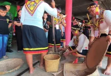 Lestarikan Tradisi, Gawai Dayak XXII Gelar Lomba Tumbuk Padi
