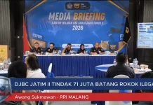 DJBC Jatim II Tindak 71 Juta Batang Rokok Ilegal