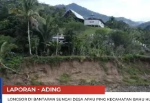 Longsor di Tepi Sungai Bahau Meluas, Warga Apau Ping Khawatir