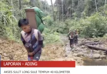 Belum Ada Jalan Layak, Warga Long Sule Tempuh 40 Kilometer Berjalan Kaki