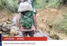 Jalan Belum Rampung, Warga Long Sule Masih Andalkan Perjalanan Kaki