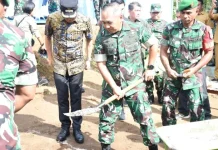 Pangdam XIII/Merdeka Mulai Pembangunan Jembatan Perintis Garuda di Talawaan Atas