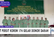 HUT Persit Korem 174 Gelar Donor Darah