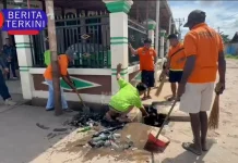 Warga Binaan Bersihkan Masjid Sambut Ramadan