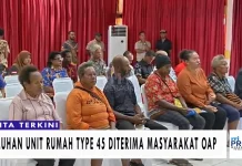 Puluhan Unit Rumah Type 45 Diterima Masyarakat OAP