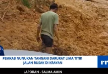 Belum Ditangani Provinsi, Pemkab Nunukan Turun Tangan Benahi Jalan Krayan