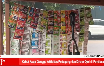 Kabut Asap Ganggu Aktivitas Pedagang dan Driver Ojol di Pontianak