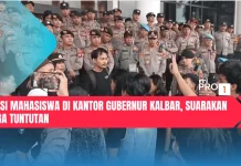 Aksi Mahasiswa di Kantor Gubernur Kalbar, Suarakan Tiga Tuntutan